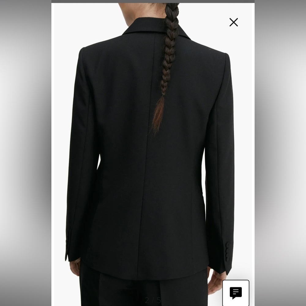 Mango Regular Fit Suit Blazer Large Black NWT - Picture 2 of 6